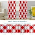 thumbnail image 3 of Red White Gingham Blackout Window Curtains, Abstract Square Diagonal Plaid Picnic Thermal Insulated Curtains Grommet Top Window Drapes for Living Room, Bedroom 42"W x 96"L (Pack of 2), 3 of 6