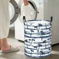 thumbnail image 4 of Lsque Retro Coconut Tree pattern Laundry Hamper Basket, Tall Woven Rope Hamper Basket for Clothes, Lightweight Storage Basket, Collapsible Waterproof-Small, 4 of 8