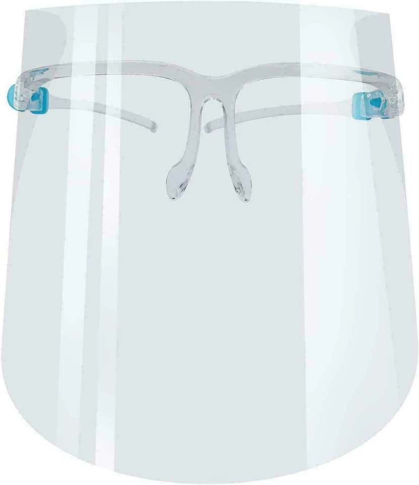 CRESTIN- 10 Pack Face Shield Guard Mask Safety Protection With Glasses Reusable Frame