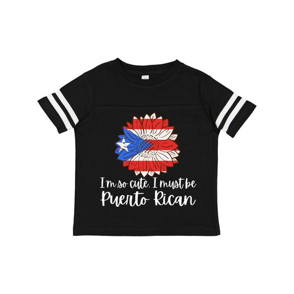 Inktastic I'm So Cute, I Must Be Puerto Rican Sunflower Puerto Rico Boys or Girls Toddler T-Shirt