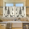 thumbnail image 2 of Yayeee Kitchen Curtains Set of 2 Light Filtering 57"x24" Over Sink Window Panels, Black Deer, 2 of 7