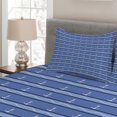 thumbnail image 2 of Ambesonne Vintage Stripe Quilted Coverlet 3 Pcs, Anchor Lines Waves, Queen Size, Ceil Blue White, 2 of 4