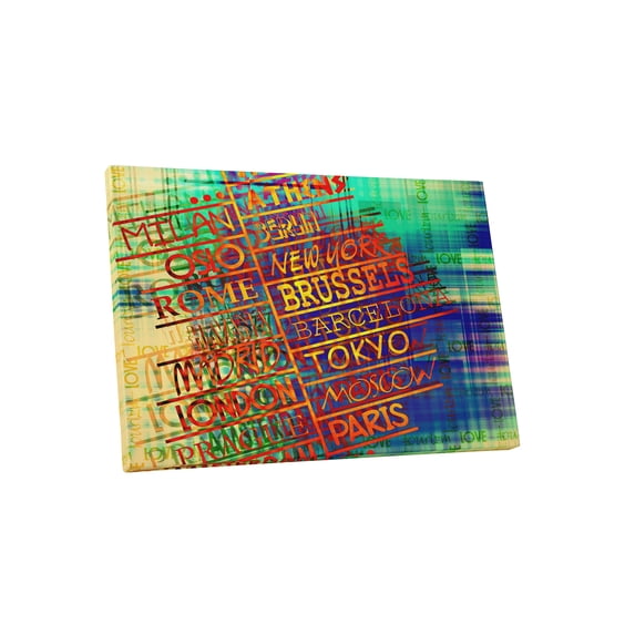 Pingo World 1218PXW8WTG "Pop 'Abstract Cities'" Gallery Wrapped Canvas Art, 16" x 20", Variable