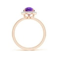 thumbnail image 2 of ANGARA Natural Prong-Set Pear-Shaped 1.6 ct Amethyst Ring with Beaded Halo in 14K Rose Gold for Women (Size-10x7mm) | February Birthstone, Anniversary, Jewelry Gift for Women | Natural Amethyst Ring, 2 of 10