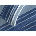thumbnail image 4 of Ambesonne Harbour Stripe Quilted Bedspread Set 3 Pcs, Retro Shades, King Size, Navy Blue White, 4 of 5