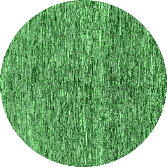 Ahgly Company Indoor Round Abstract Emerald Green Modern Area Rugs, 4' Round