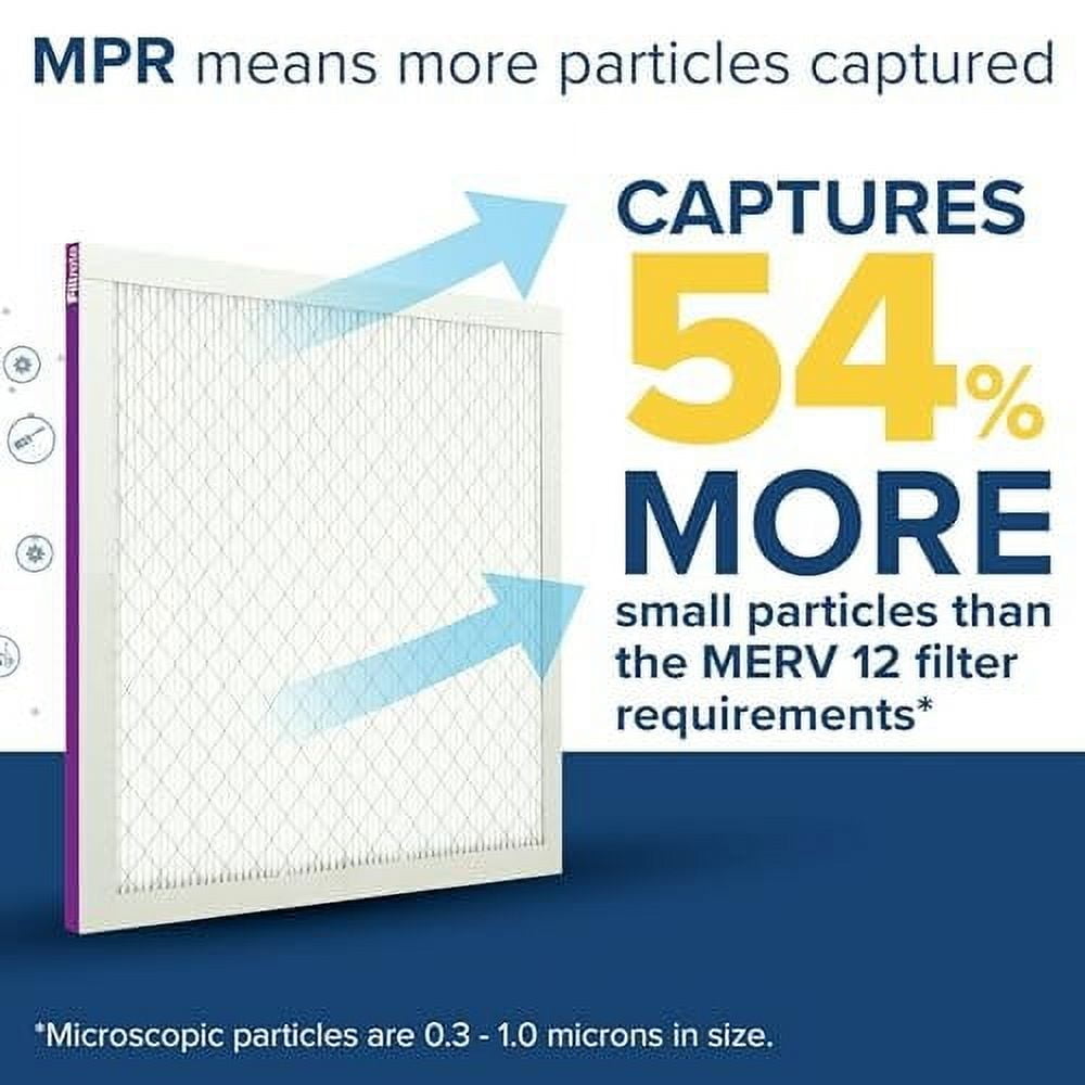 Filtrete 16x25x1 AC Furnace Air Filter, MERV 12, MPR 1500, CERTIFIED asthma & allergy friendly, 3 Month Pleated 1-Inch Electrostatic Air Cleaning Filter, 2-Pack Actual Size 15.69 x 24.69 x 0.78 in