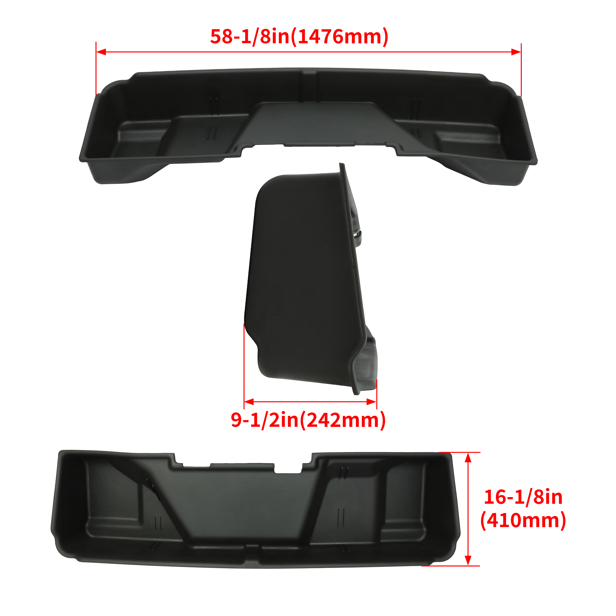 Kojem Underseat Storage Box, Fit for 2007-2013 Chevrolet GMC Silverado Sierra 1500 2500 3500 Extended Cab, Under Seat Box, Tray Tools, Organizer Gearbox
