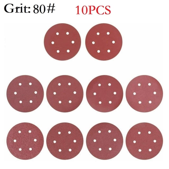 10 Pcs Disque de Ponçage Rond 9 Pouces 225Mm 6 Trous 40-2000 Grit Crochet et Boucle Outil de Ponçage Abrasif