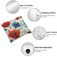 thumbnail image 4 of Nawypu  Poppy Floral Pillow Covers 2pcs Spring Red Flowers Gifts Decorative Throw Pillow Cases 2pcs Outdoor for Sofa Couch Bar Club Valentines Day Decor 22x22in, 4 of 6