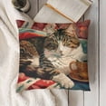 thumbnail image 3 of SHANXI Cat Lounging Sitting on Sofa Throw s case Cute and Flower Case Set Sofa Office Decor Gift 12x12in, 3 of 5