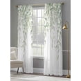thumbnail image 4 of Eucalyptus Leaves Sheer Curtains 96 Inch Length 2 Panels Set Window Treatments, Summer Country Leaves Natural Plants Rod Pocket Semi Curtains for Living Room/Bedroom/Kitchen Décor, 104"W x 96"L, 4 of 7
