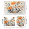 thumbnail image 3 of Watercolor Flowers Yellow Blue 4 Piece Bathroom Shower Curtain Sets Bathroom Sets with Shower Curtain And Rugs 4 Piece Colorful Shabby Flowers Waterproof Shower Curtain for Bathroom Decor, 3 of 8
