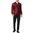 thumbnail image 2 of INSPIRE CHIC Sequin Shirt for Men's Button Down Long Sleeves Disco Metallic Shiny Shirts, 2 of 5