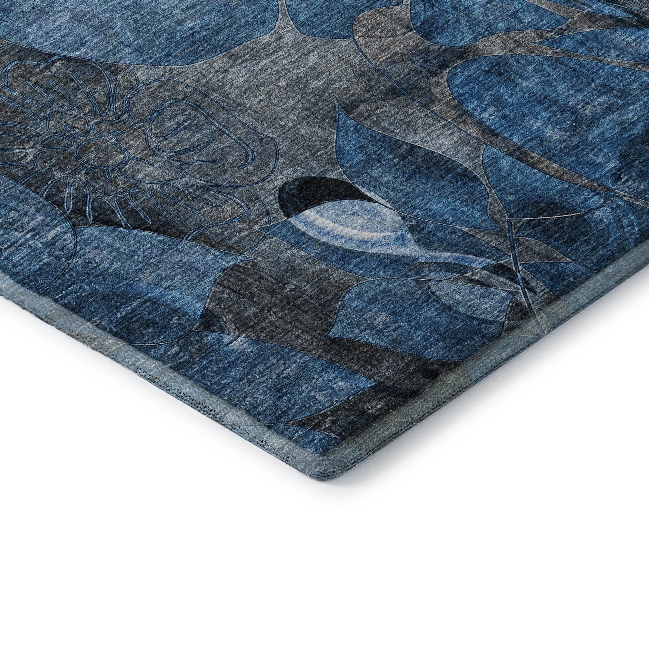 Addison Rugs Mayfield Washable Transitional Floral Blue Rectangle Rug, 5' x 7'6"