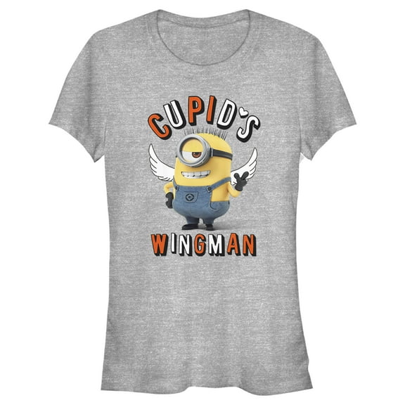 Junior's Despicable Me Minions Cupid's Wingman Valentine's  Graphic Tee Athletic Heather Medium
