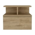 thumbnail image 2 of Floating Nightstand, Flopini Modern Bedside Table with Drawer & Shelf, Macadamia Finish, 2 of 7