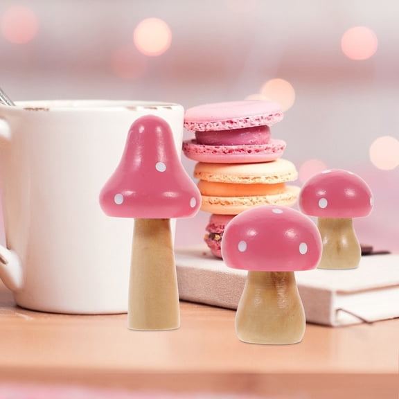 Milisten 3-Piece Mini Mushroom Garden Decor Set Small Fairy Figurines for Indoor and Outdoor Use