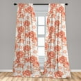 thumbnail image 4 of Ambesonne Floral Inspiration Curtains, Romantic Retro, Pair of 28"x84", White Pale Rust and Cinnamon, 4 of 5