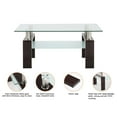 thumbnail image 3 of Rectangle Coffee Table for Living Room, Clear Glass Coffee Table with Lower Shelf, Modern Center Table with Metal Legs, 39"x23"x17.7" Center Table Sofa Table Home Furniture, Easy Assembly, LLL4058, 3 of 10