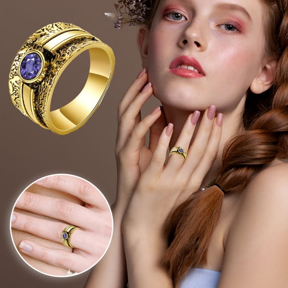 HomeKingdee Ladies Vintage Diamond Ring - Fashion Alloy Gold Color​ Color Jewelry for Women Gift