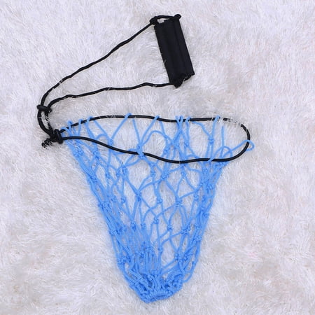 KALLORY 1Set Blue Mesh Net String Bag for Storing and Transporting Sports Balls Portable Design for Teams