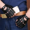 thumbnail image 2 of Guantes cortos de piel sintética para hombre, medio dedo, sin dedos, SG Zulema  Guantes cortos sin dedos, 2 of 8