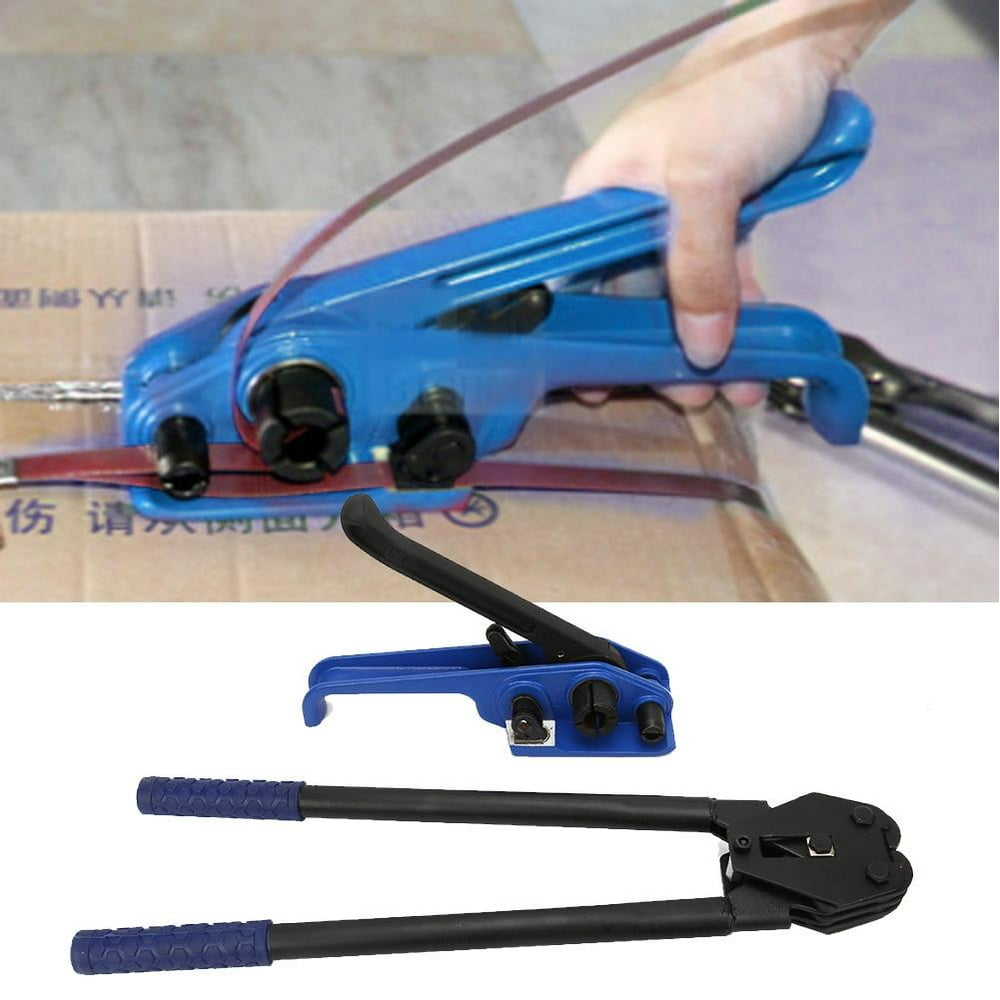 OTVIAP 2Pcs Blue Manual Steel Strap Tensioner Crimper Belts Strapping