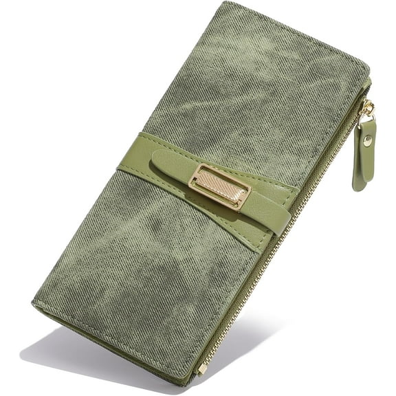 Wallets for Women Leather Large Size RFID Blocking Bifold Multi Card Wallet Case Credit Card Holder for Women with Zipper Pocket