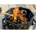 thumbnail image 3 of Lava Star 35 Inch Octagon Wood Burning Fire Pit, Metal Firepit Black, 3 of 5