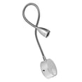 thumbnail image 2 of Lámpara de lectura LED de noche, lámpara de pared flexible con cuello de cisne, luces nocturnas para dormitorio (plata cepillada, luz blanca, 3 W), 2 of 5