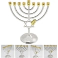 thumbnail image 3 of Candelabro tradicional clásico Hanukkah Menorah de 9 ramas, portavelas, artesanía de Metal para decoración del hogar, Festival de Año Nuevo, 3 of 5