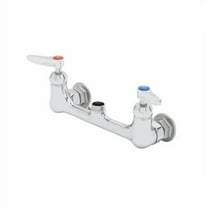 T&S Brass - 8'' Wall Mount Mixing Faucet, CV-Cerama Cartridges, Lever Handles, Less Nozzle
