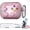 AirPods Pro 3 -1, variant on for AirPods Pro 3 Case with Lock & Cleaning Kit, 2025 Transparent Cool Gaming Hard Case, Built-in Phone Stand, Shockproof Protective Cover for AirPods Pro 3 （Pink）