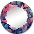 thumbnail image 2 of DESIGN ART Designart "Pink Blue Leafs Harmony I" Floral Modern Wall Mirror 24in.x24in., 2 of 4