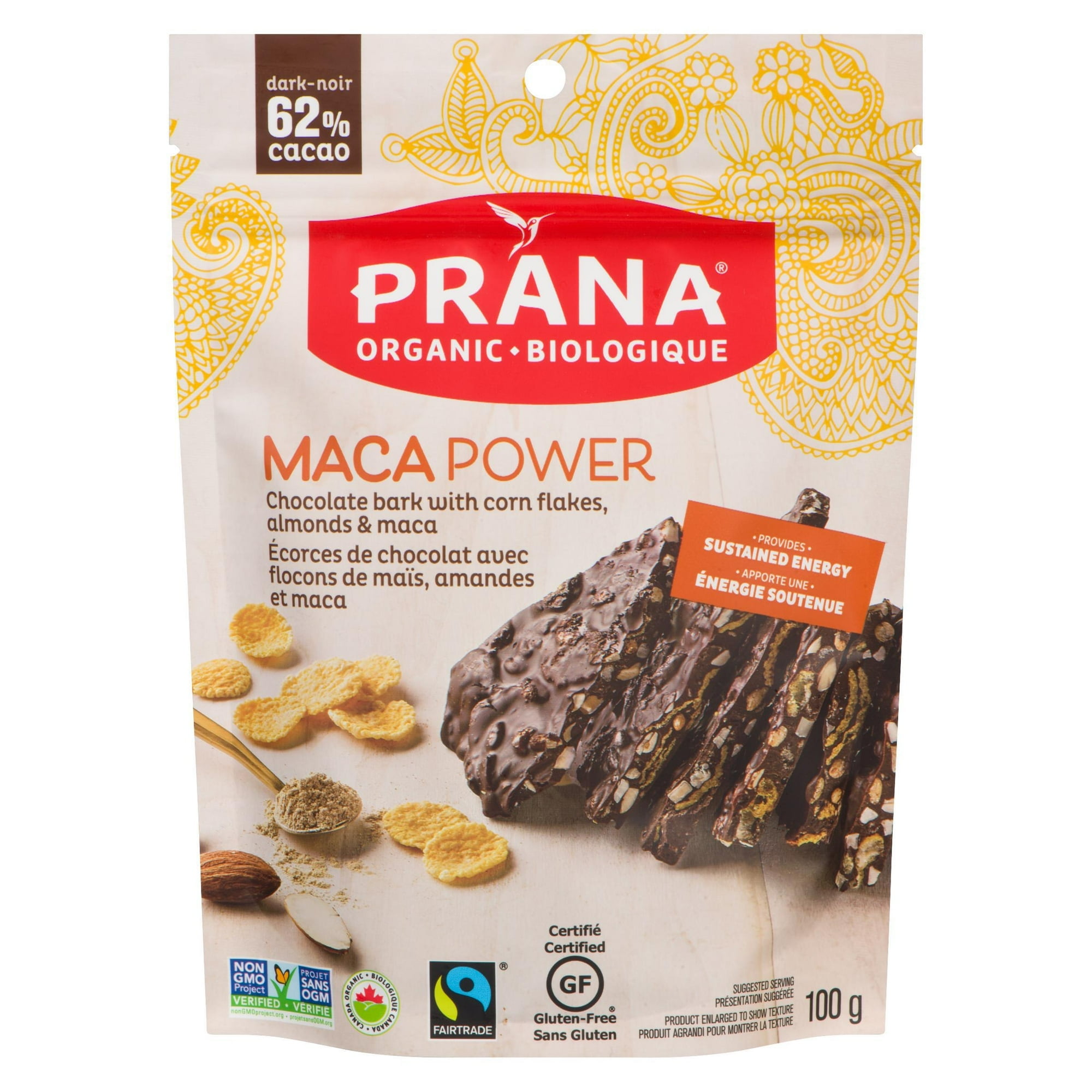 Prana Organic Maca Power Dark Chocolate Barks