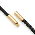 thumbnail image 5 of SERASAR Leather Necklace for Men "Anchor" with Stainless steel Pendant and Magnetic Closure, Gold 60cm, incliding Gift box, 5 of 7
