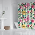 thumbnail image 2 of Waterproof Beautiful Colorful Floral Shower Curtain 72x72 Inch Boho Style Polyester Unique Shower Curtain for Bathroom Hotel Home Decor with 12 Plastic Hooks, 2 of 5