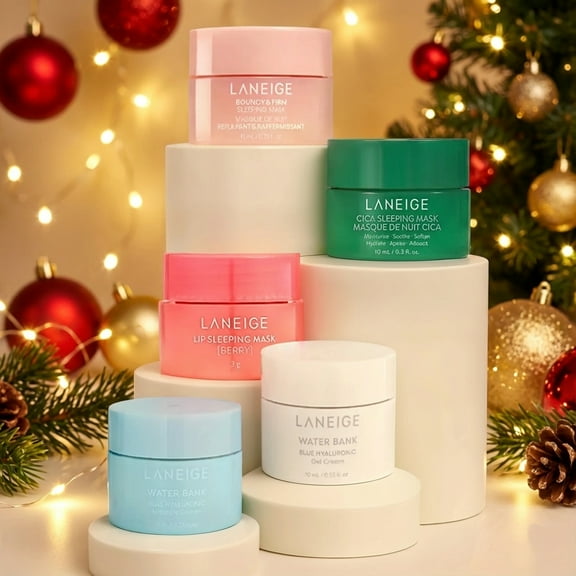 LANEIGE Mini Hydration & Sleeping Care Set – Blue Hyaluronic Complex, Soft-Refreshing Textures, 6-Piece