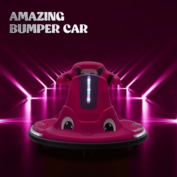 Private Jungle 12V Kids Ride on Electric Bumper Car with Remote Control,Music,360 Degree Spin,LED Lights,Rose Red Private Jungle 12V Kids Ride on Electric Bumper Car with Remote Control,Music,360 Degree Spin,LED Lights,Rose Red