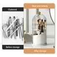 Schanno Makeup Brush Holder Organizer with Lid, 360 Rotating Waterproof Dustproof Makeup Brushes ...