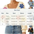 thumbnail image 3 of Weiqiqre Women Sweaters Button Down Lantern Sleeve V Neck Knitted Cropped Flower Cardigan Sweater, 3 of 7