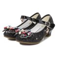 thumbnail image 4 of Gelikeya Dress Shoes for Girls Mary Jane Low Heels Dress Shoes Wedding Party Shoes Glitter Sequins Princess Shoes Kids Flower Shoes, Black, 4 of 5
