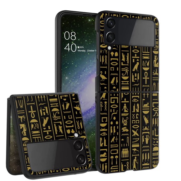 ANJ  Hard Protective Printed Case Cover Compatible with Samsung Galaxy Z Flip 4 - Egyptian Writing