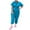 Blue, variant on Riforla Women Solid Short Sleeve Shirt Zipper Elastic Waist Jumpsuit Straight Trousers Pocket Jumpsuits Womens Jumpsuits Black M