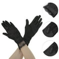 thumbnail image 2 of Unique Bargains 1 Pair Sunblock Mittens Leaf Sun Block Driving Gloves for Women Black, 2 of 5