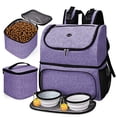 thumbnail image 1 of Bolso Viaje Mascotas 丨Doble Capa, Suministros (Todos) Con 2 Cuencos y 2 Cestas. (Patente Pendiente), Morado, 1 of 3