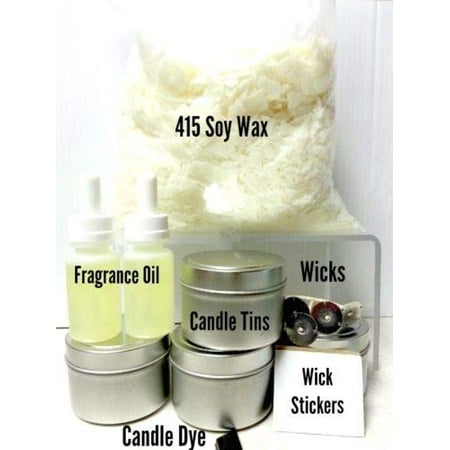 Soy Candle Kit - Grape and BlackBerry - Makes Four 4oz Tin Candles and 1 Wax (Best Way To Make Thc Wax)