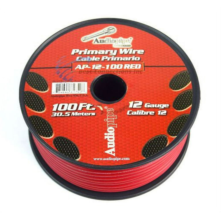 12 Gauge Copper Wire 100 FEET Stranded OFC AWG Bonded Cable Red/Black with  Spool