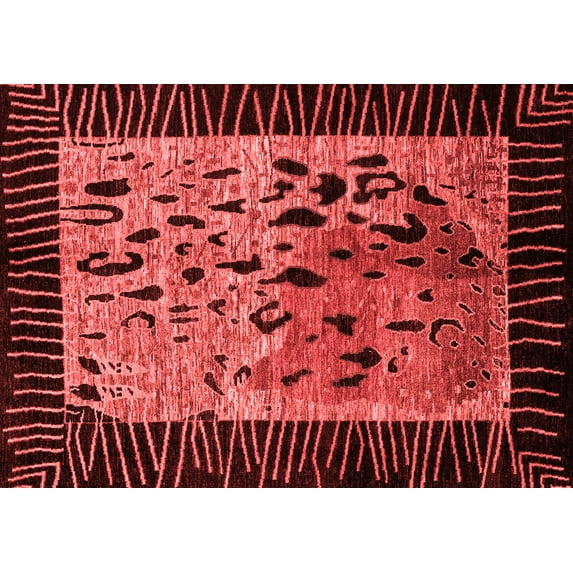 Ahgly Company Indoor Rectangle Animal Red Modern Area Rugs, 5' x 8'